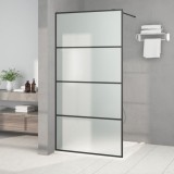 Perete cabină duș walk-in negru 100x195 cm sticlă ESG mată