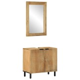 Cumpara ieftin Set de mobilier de baie 2 piese din lemn masiv de mango maro