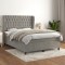 vidaXL Pat box spring cu saltea, gri deschis, 140x190 cm, catifea 3129387