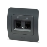 Priză date 2xRJ45 Cat6e antracit Jazz - ELBI