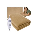Pătură electrică &icirc;ncălzită RUHHY&reg;, moale, dublă, 180 x 130 cm, 10 trepte temperatură, telecomandă cu afisaj, lavabila, bej