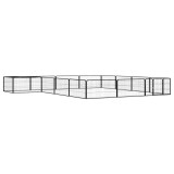 Cumpara ieftin Tarc caini 16 panouri negru 100x50 cm otel vopsit electrostatic