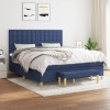 VidaXL Pat box spring cu saltea, albastru, 180x200 cm, material textil