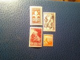 Set 4 Timbre Franta nestampilate 1946 - 1947 2X Pictura , 1 Ajutor Tuberculoza , Emblema Crin, Nestampilat