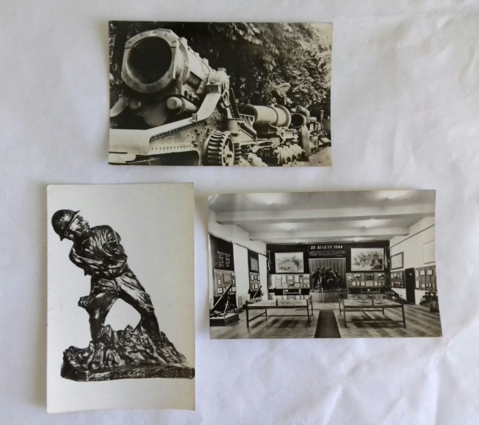 Trei carti postale cu tematica militara, RSR, necirculate