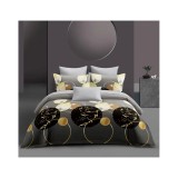 Cumpara ieftin Lenjerie de Pat cu elastic 4 piese pat dublu, Bumbac Satinat - LIM107