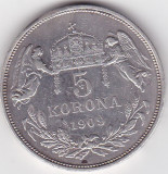 UNGARIA 5 COROANE KORONA 1909