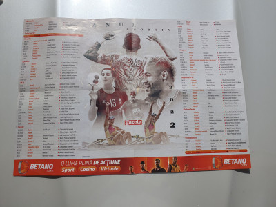 Afis calendar Anul sportiv 2022, scos de Gazeta sporturilor, 56x40 cm foto