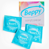 Prezervative profesionale Beppy Soft &amp; Comfort, cu lubrifiant siliconic nespermicid, 3 buc