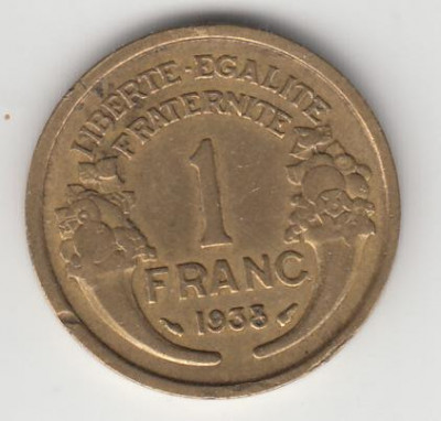 FRANTA - 1 Franc 1938 . LF1,15 foto