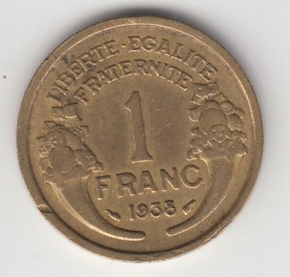 FRANTA - 1 Franc 1938 . LF1,15