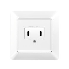 PRIZA LOGILINK, pentru perete, Schuko x 1, 2xUSB-C PD 25W , 230V AC, 50 Hz, 16A, protectie IP20, adancime 35mm, alb, &amp;quot;PA0332&amp;quot; (timbru verde 0.18 lei) foto