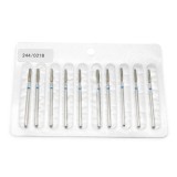 Set de 5 unități: Capăt de freză de diamant pentru cuticule, flacără rotunjită, br&acirc;u albastru, 244/021B