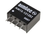 Convertor DC/DC 1W 12V, protecție SCP, AIMTEC AM1S-1212SZ