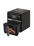 Friteuză cu aer cald NobelTek, 5 L, 1400 W, 8 programe automate, display LCD, timer, temperatură reglabilă 80&ndash;200&deg;C, coș cu m&acirc;ner, Negru