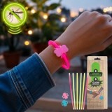 Bratari fosforescente cu citronela, Set 6 buc, Roz, CMCLASS
