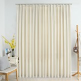 Draperie opacă crem catifea 290x245 cm vidaXL, c&acirc;rlige metalice, perdele dormitor/living, blocare lumină