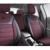 Set Huse Auto Panda Prestige Negru-Visiniu 11 Piese Compatibil Universal Protectie Scaune Textil + Piele Ecologica
