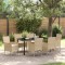 vidaXL Set de masă pentru grădină cu pernă 7 pcs Bej Rattan poli 3379860