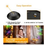 Lampa Solara LED 80cm cu Clopotel de Vant, Model cu 6 Libelule Multicolore din