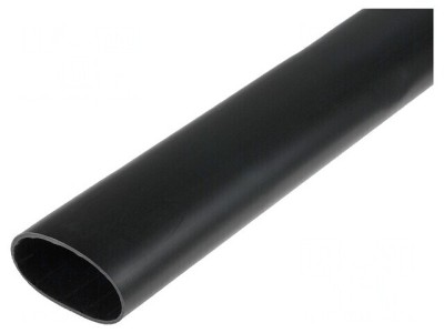 Manșon termocontractabil cu adeziv 44,4mm x 1,22m negru foto