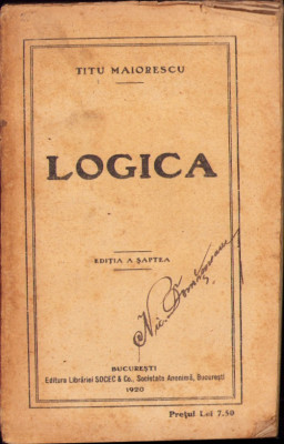 HST C4191N Logica de Titu Maiorescu, 1920 foto