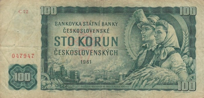 CEHOSLOVACIA 100 korun 1961 VF!!!