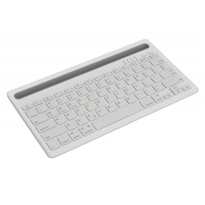 Tastatura slim, bluetooth, cu suport tableta sau telefon, alb, 196927 foto