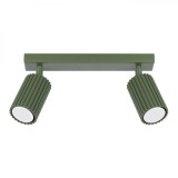 Lampă De Tavan Karbon Verde Măsliniu Din Aluminiu Cu 2 Becuri Tub Minimalist De Interior