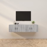 vidaXL Dulapuri TV montate pe perete 2 buc., gri sonoma, 80x34,5x40 cm