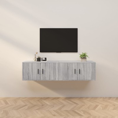 vidaXL Dulapuri TV montate pe perete 2 buc., gri sonoma, 80x34,5x40 cm 3188356 foto