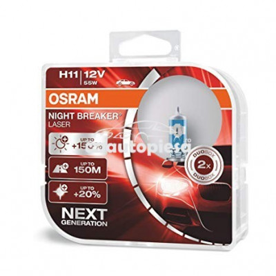 Set 2 becuri Osram H11 Night Breaker Laser Next Gen (+150% lumina) 12V 55W 64211NL-HCB foto