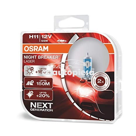 Set 2 becuri Osram H11 Night Breaker Laser Next Gen (+150% lumina) 12V 55W 64211NL-HCB
