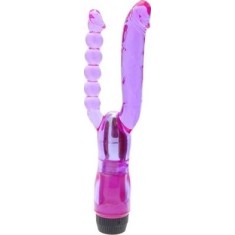 Vibrator Dublu XCEL, Multispeed, TPE, Mov, 25 cm