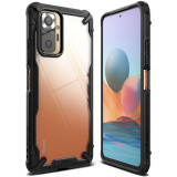 Husa Plastic - TPU Ringke Fusion X pentru Xiaomi Redmi Note 10 Pro, Neagra Transparenta FXXI0035