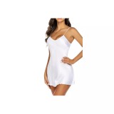 Cumpara ieftin Rochie de Noapte din Satin, Culoare Alba - MEI05