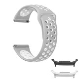 Curea silicon compatibila Samsung Galaxy Watch8 Classic 46mm, Alb/Gri