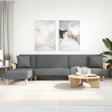 vidaXL Canapea extensibilă &icirc;n formă de L gri 279x140x70 cm textil 3157212