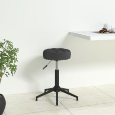 Scaun de birou pivotant, negru, catifea foto