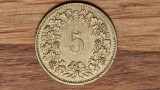 Elvetia -moneda de colectie- 5 rappen 1984 -&gt; 1996 -aluminiu-bronz- impecabila!, Europa
