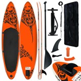VidaXL Set de placă SUP gonflabilă, portocaliu, 366x76x15 cm