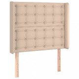 Tăblie pat cu aripioare cappuccino 103x16x118/128 cm piele eco