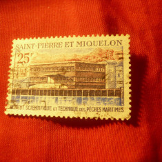 Timbru Saint Pierre et Miquelon 1969- Inst. Pescuit Maritim val.25fr stamp