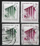Bloc 4 Timbre Complet 4 Timbre Germania Al Treilea Reich 1939 Expoziția Horticolă Stuttgart (Neștampilat + Ștampilat) - A007