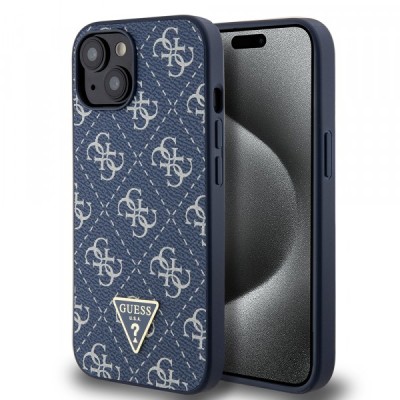 Husa pentru Apple iPhone 15, Guess, 4G Triangle Logo, Albastra foto