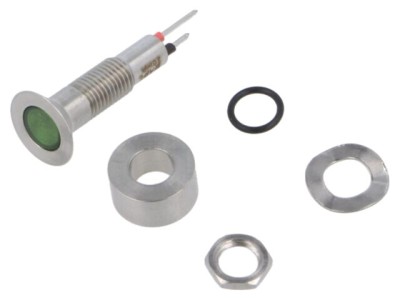 Lampă LED plată verde 3,2VDC &amp;Oslash;6,1mm IP67 MARL foto
