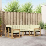 vidaXL Set de canapele de exterior cu pernă 6 pcs Alb și crem 3389804