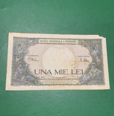 Bancnota 1000 lei 23 martie 1943 foto