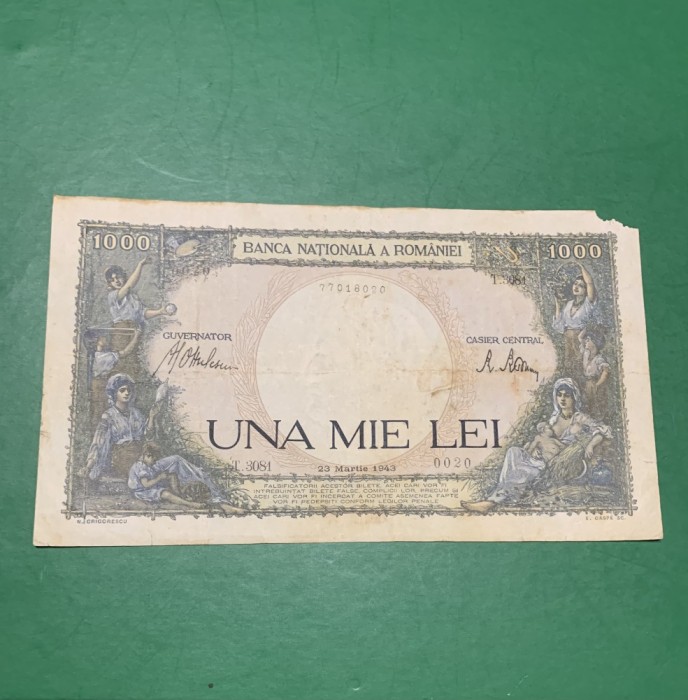 Bancnota 1000 lei 23 martie 1943