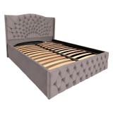 Pat Matrimonial Elsa tapitat cu somiera rabatabila diverse dimensiuni, culoare cappuccino - 160x200